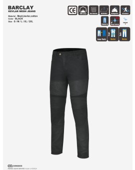 CQ BARCLAY KEVLAR MESH JEANS