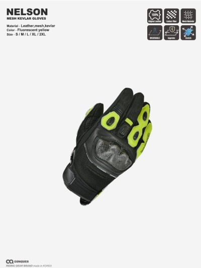 CQ NELSON KEVLAR MESH GLOVES (fluorescent)