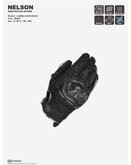 CQ NELSON KEVLAR MESH GLOVES (BLACK)