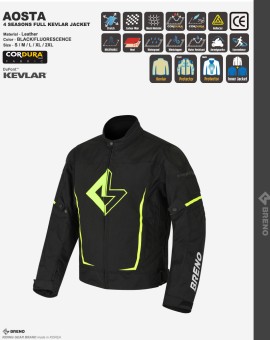 BRENO AOSTA FULL KEVLAR CODURA JACKET (Fluorescence)