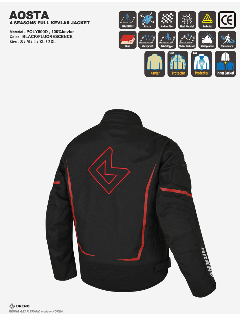 BRENO AOSTA CODURA JACKET (RED)