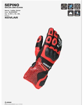 BRENO SEPINO KEVLAR LONG GLOVES (RED/BLACK)