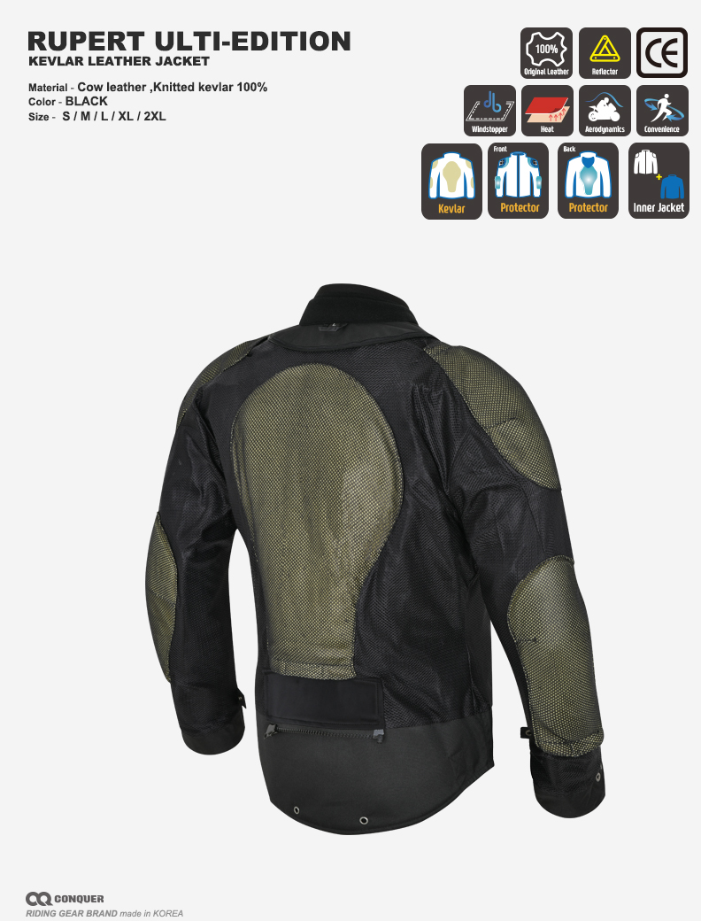 CQ CAMBIE ULTI-EDITION KEVLAR LEATHER MESH JACKET