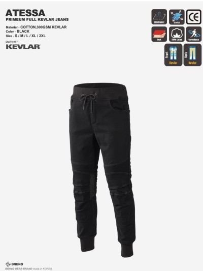 BRENO ATESSA FULL KEVLAR PANTS (BLACK)