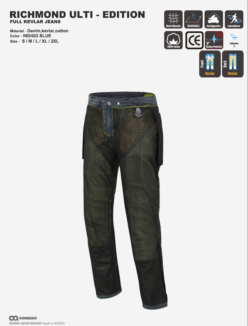 CQ RICHMOND ULTI-EDITION FULL KEVLAR JEANS