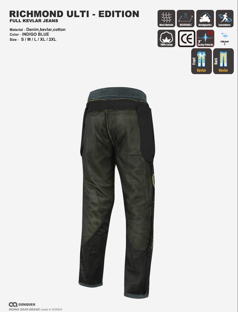 CQ RICHMOND ULTI-EDITION FULL KEVLAR JEANS