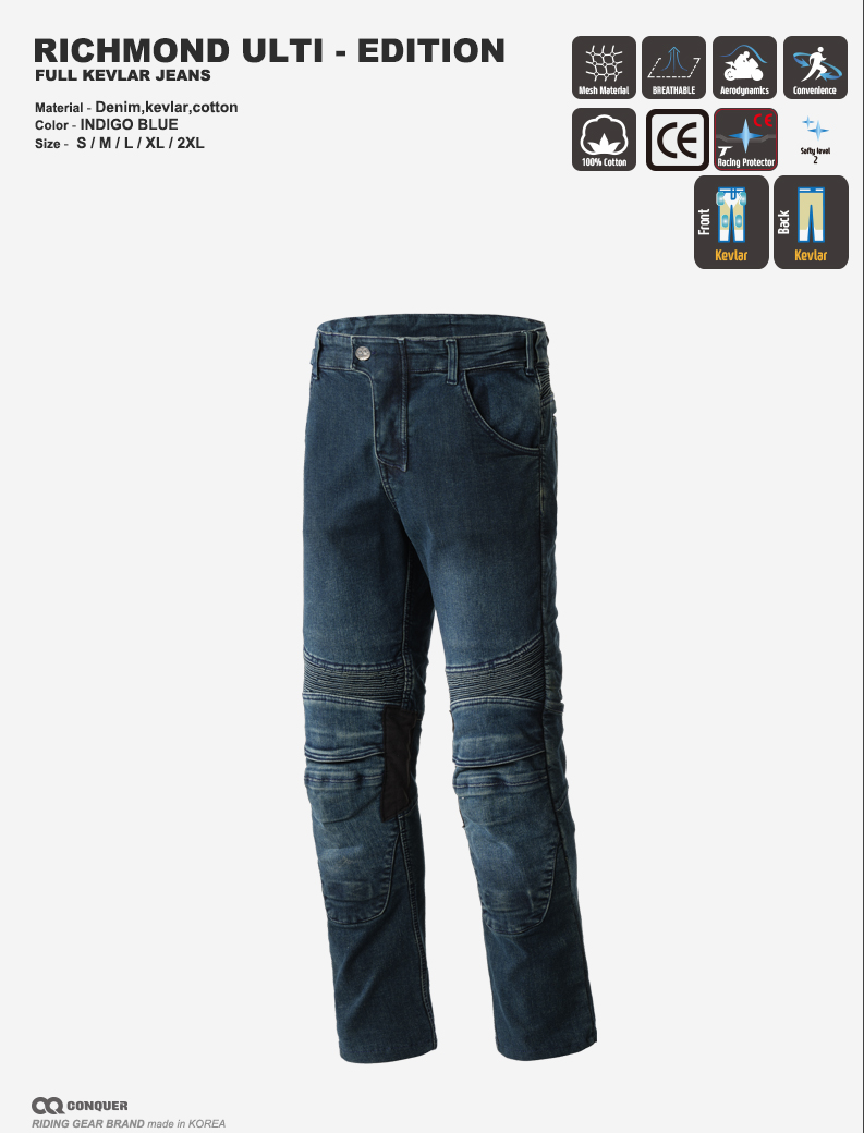 CQ RICHMOND ULTI-EDITION FULL KEVLAR JEANS