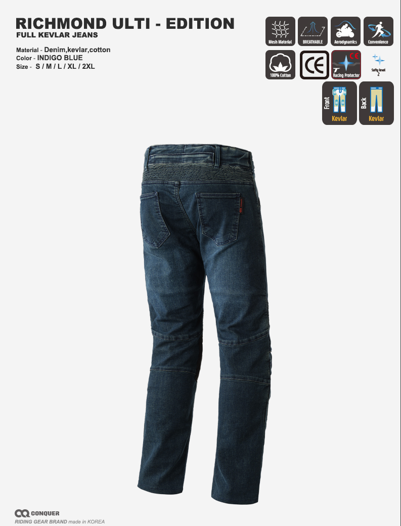 CQ RICHMOND ULTI-EDITION FULL KEVLAR JEANS