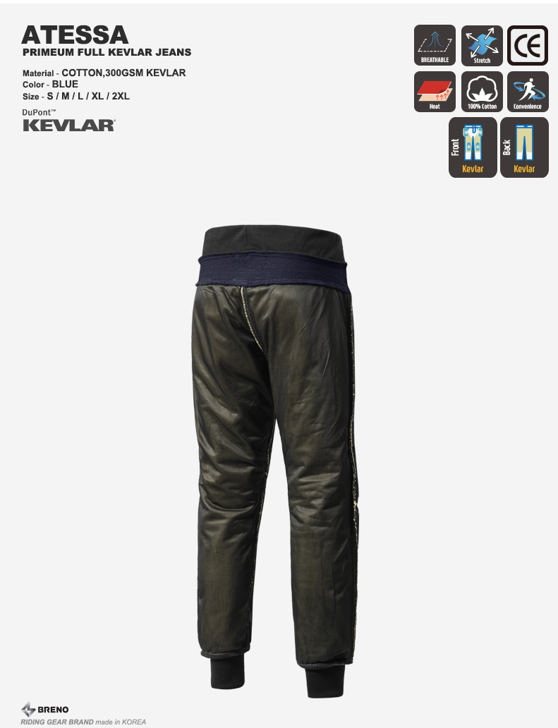 BRENO ATESSA BLUE FULL KEVLAR PANTS